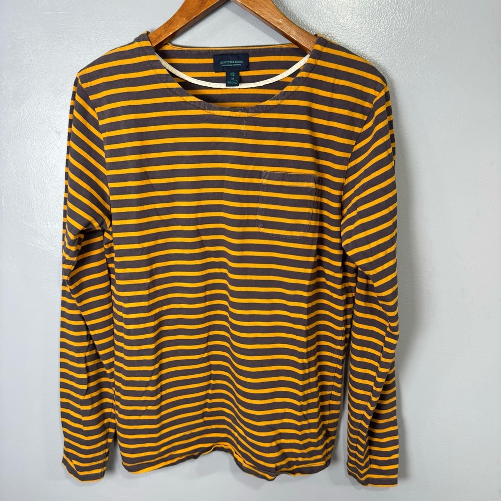 Scotch & Soda Yellow and Brown Striped Shirt